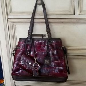 Dooney & Bourke Bordeaux Leather Satchel, 3 pc set